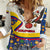 Colombia Christmas Women Casual Shirt with Santa Condor Gift Bag and Holiday Food Pattern - Wonder Print Shop