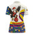 Colombia Christmas Women Polo Shirt with Santa Condor Gift Bag and Holiday Food Pattern - Wonder Print Shop