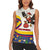 Colombia Christmas Women Sleeveless Polo Shirt with Santa Condor Gift Bag and Holiday Food Pattern - Wonder Print Shop