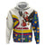Colombia Christmas Zip Hoodie with Santa Condor Gift Bag and Holiday Food Pattern - Wonder Print Shop