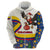 Colombia Christmas Zip Hoodie with Santa Condor Gift Bag and Holiday Food Pattern - Wonder Print Shop