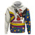 Colombia Christmas Zip Hoodie with Santa Condor Gift Bag and Holiday Food Pattern - Wonder Print Shop