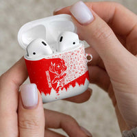 Switzerland Christmas AirPods Case with Red Reindeer Snow Forest and Holiday Icon - Wonder Print Shop