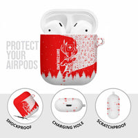 Switzerland Christmas AirPods Case with Red Reindeer Snow Forest and Holiday Icon - Wonder Print Shop