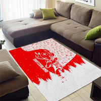 Switzerland Christmas Area Rug with Red Reindeer Snow Forest and Holiday Icon - Wonder Print Shop