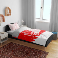 Switzerland Christmas Bedding Set with Red Reindeer Snow Forest and Holiday Icon - Wonder Print Shop