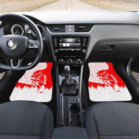 Switzerland Christmas Car Mats with Red Reindeer Snow Forest and Holiday Icon - Wonder Print Shop