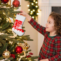 Switzerland Christmas Stocking with Red Reindeer Snow Forest and Holiday Icon - Wonder Print Shop