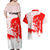 Switzerland Christmas Couples Matching Off Shoulder Maxi Dress and Hawaiian Shirt with Red Reindeer Snow Forest and Holiday Icon - Wonder Print Shop
