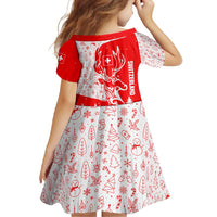 Switzerland Christmas Family Matching Mermaid Dress and Hawaiian Shirt with Red Reindeer Snow Forest and Holiday Icon - Wonder Print Shop