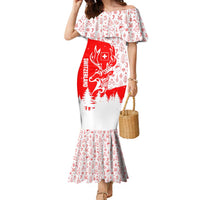 Switzerland Christmas Family Matching Mermaid Dress and Hawaiian Shirt with Red Reindeer Snow Forest and Holiday Icon - Wonder Print Shop