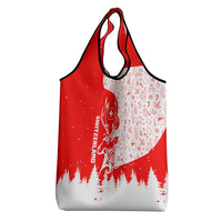 Switzerland Christmas Grocery Bag with Red Reindeer Snow Forest and Holiday Icon - Wonder Print Shop