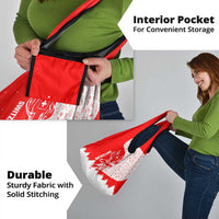 Switzerland Christmas Grocery Bag with Red Reindeer Snow Forest and Holiday Icon - Wonder Print Shop