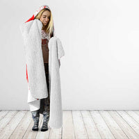 Switzerland Christmas Hooded Blanket with Red Reindeer Snow Forest and Holiday Icon - Wonder Print Shop