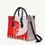 Switzerland Christmas Leather Bag with Red Reindeer Snow Forest and Holiday Icon - Wonder Print Shop