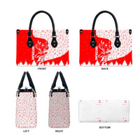 Switzerland Christmas Leather Bag with Red Reindeer Snow Forest and Holiday Icon - Wonder Print Shop