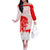 Switzerland Christmas Off The Shoulder Long Sleeve Dress with Red Reindeer Snow Forest and Holiday Icon - Wonder Print Shop