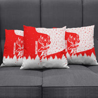 Switzerland Christmas Pillow Cover with Red Reindeer Snow Forest and Holiday Icon - Wonder Print Shop