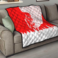 Switzerland Christmas Quilt with Red Reindeer Snow Forest and Holiday Icon - Wonder Print Shop