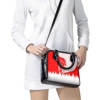 Switzerland Christmas Shoulder Handbag with Red Reindeer Snow Forest and Holiday Icon - Wonder Print Shop