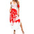 Switzerland Christmas Summer Maxi Dress with Red Reindeer Snow Forest and Holiday Icon - Wonder Print Shop
