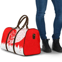 Switzerland Christmas Travel Bag with Red Reindeer Snow Forest and Holiday Icon - Wonder Print Shop