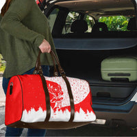 Switzerland Christmas Travel Bag with Red Reindeer Snow Forest and Holiday Icon - Wonder Print Shop