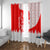 Switzerland Christmas Window Curtain with Red Reindeer Snow Forest and Holiday Icon - Wonder Print Shop