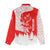 Switzerland Christmas Women Casual Shirt with Red Reindeer Snow Forest and Holiday Icon - Wonder Print Shop