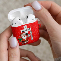 Switzerland Christmas AirPods Case with Santa Sleigh Silhouette and Red Holiday Icon - Wonder Print Shop
