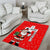 Switzerland Christmas Area Rug with Santa Sleigh Silhouette and Red Holiday Icon - Wonder Print Shop