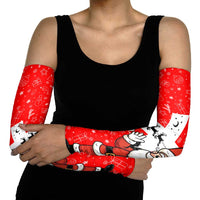 Switzerland Christmas Arm Sleeves with Santa Sleigh Silhouette and Red Holiday Icon - Wonder Print Shop