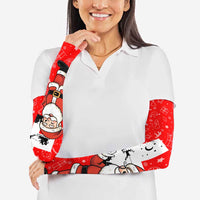 Switzerland Christmas Arm Sleeves with Santa Sleigh Silhouette and Red Holiday Icon - Wonder Print Shop