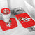 Switzerland Christmas Bathroom Set with Santa Sleigh Silhouette and Red Holiday Icon - Wonder Print Shop