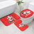 Switzerland Christmas Bathroom Set with Santa Sleigh Silhouette and Red Holiday Icon - Wonder Print Shop