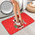 Switzerland Christmas Bathroom Set with Santa Sleigh Silhouette and Red Holiday Icon - Wonder Print Shop