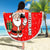Switzerland Christmas Beach Blanket with Santa Sleigh Silhouette and Red Holiday Icon - Wonder Print Shop