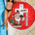 Switzerland Christmas Beach Blanket with Santa Sleigh Silhouette and Red Holiday Icon - Wonder Print Shop