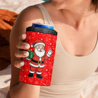 Switzerland Christmas 4 in 1 Can Cooler Tumbler with Santa Sleigh Silhouette and Red Holiday Icon - Wonder Print Shop