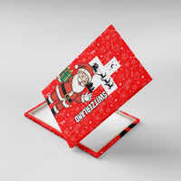 Switzerland Christmas Canvas Wall Art with Santa Sleigh Silhouette and Red Holiday Icon - Wonder Print Shop