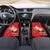 Switzerland Christmas Car Mats with Santa Sleigh Silhouette and Red Holiday Icon - Wonder Print Shop