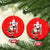 Switzerland Christmas Ceramic Ornament with Santa Sleigh Silhouette and Red Holiday Icon - Wonder Print Shop