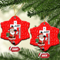 Switzerland Christmas Ceramic Ornament with Santa Sleigh Silhouette and Red Holiday Icon - Wonder Print Shop