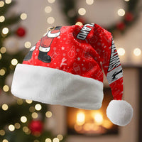 Switzerland Christmas Santa Hat with Santa Sleigh Silhouette and Red Holiday Icon - Wonder Print Shop