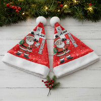 Switzerland Christmas Santa Hat with Santa Sleigh Silhouette and Red Holiday Icon - Wonder Print Shop