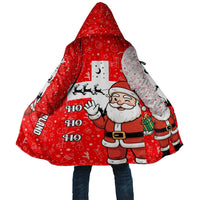 Switzerland Christmas Cloak with Santa Sleigh Silhouette and Red Holiday Icon - Wonder Print Shop