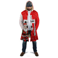 Switzerland Christmas Cloak with Santa Sleigh Silhouette and Red Holiday Icon - Wonder Print Shop