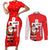 Switzerland Christmas Couples Matching Short Sleeve Bodycon Dress and Long Sleeve Button Shirt with Santa Sleigh Silhouette and Red Holiday Icon - Wonder Print Shop