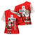 Switzerland Christmas Cross Shoulder Shirt with Santa Sleigh Silhouette and Red Holiday Icon - Wonder Print Shop