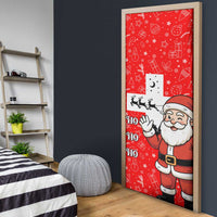Switzerland Christmas Door Cover with Santa Sleigh Silhouette and Red Holiday Icon - Wonder Print Shop